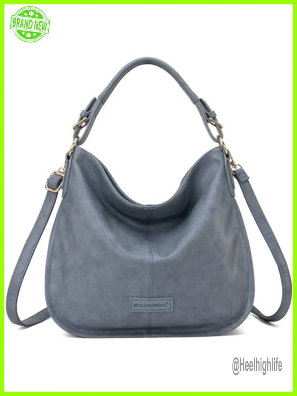 Large Hobo Shoulder Bag Vegan Leather Convertible Crossbody Purse